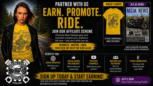 Modern Classic Motorcycle News Launches Affiliate Programme for Motorcycle Websites, YouTubers and Social Media Creators