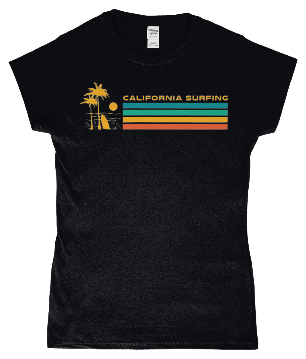 California Surfing - SoftStyle® Ladies Fitted Ringspun T-Shirt