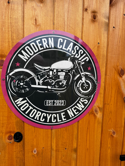 Modern Classic Motorcycle News Metal Sign