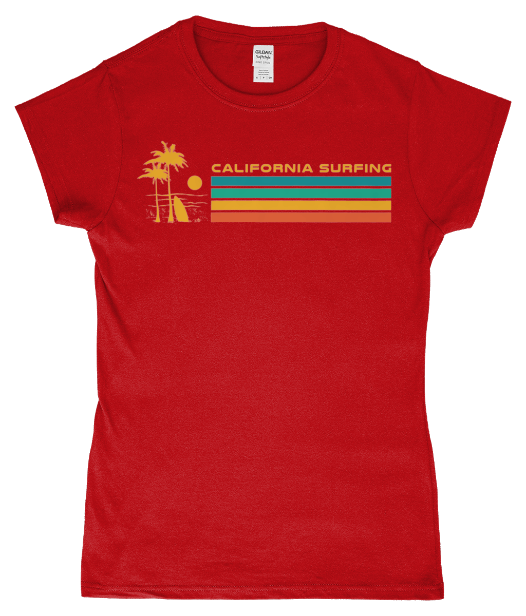 California Surfing - SoftStyle® Ladies Fitted Ringspun T-Shirt