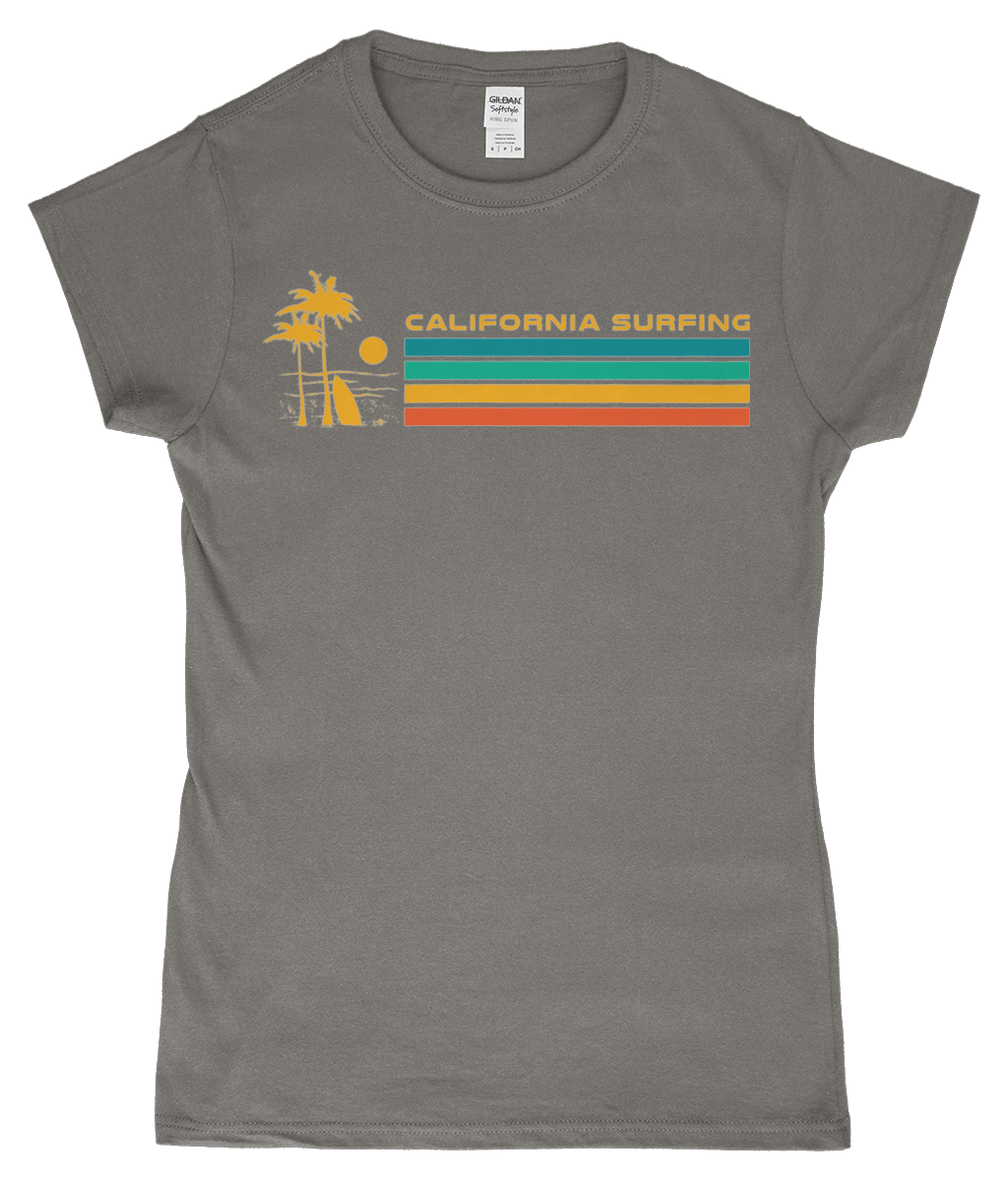 California Surfing - SoftStyle® Ladies Fitted Ringspun T-Shirt