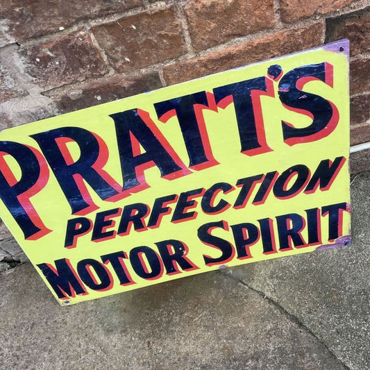 Pratt's perfection motor spirit - Metal Advertising Wall Sign - Vitesse T-Shirts UK