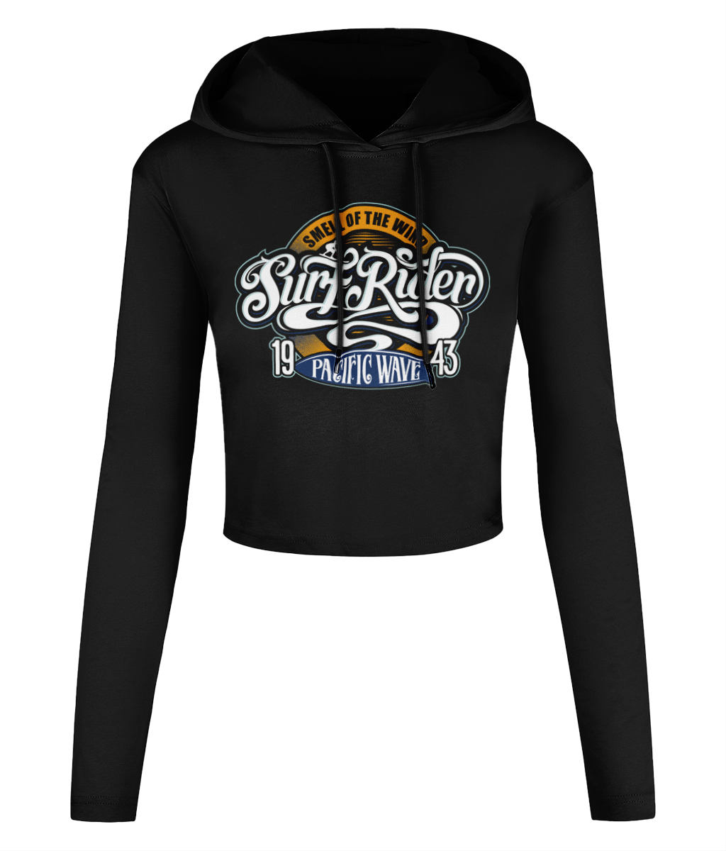 Surf Rider v2 - Women's Cropped Hooded T-shirt