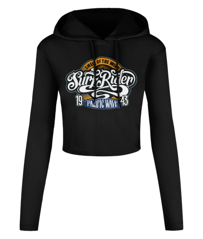 Surf Rider v2 - Women's Cropped Hooded T-shirt