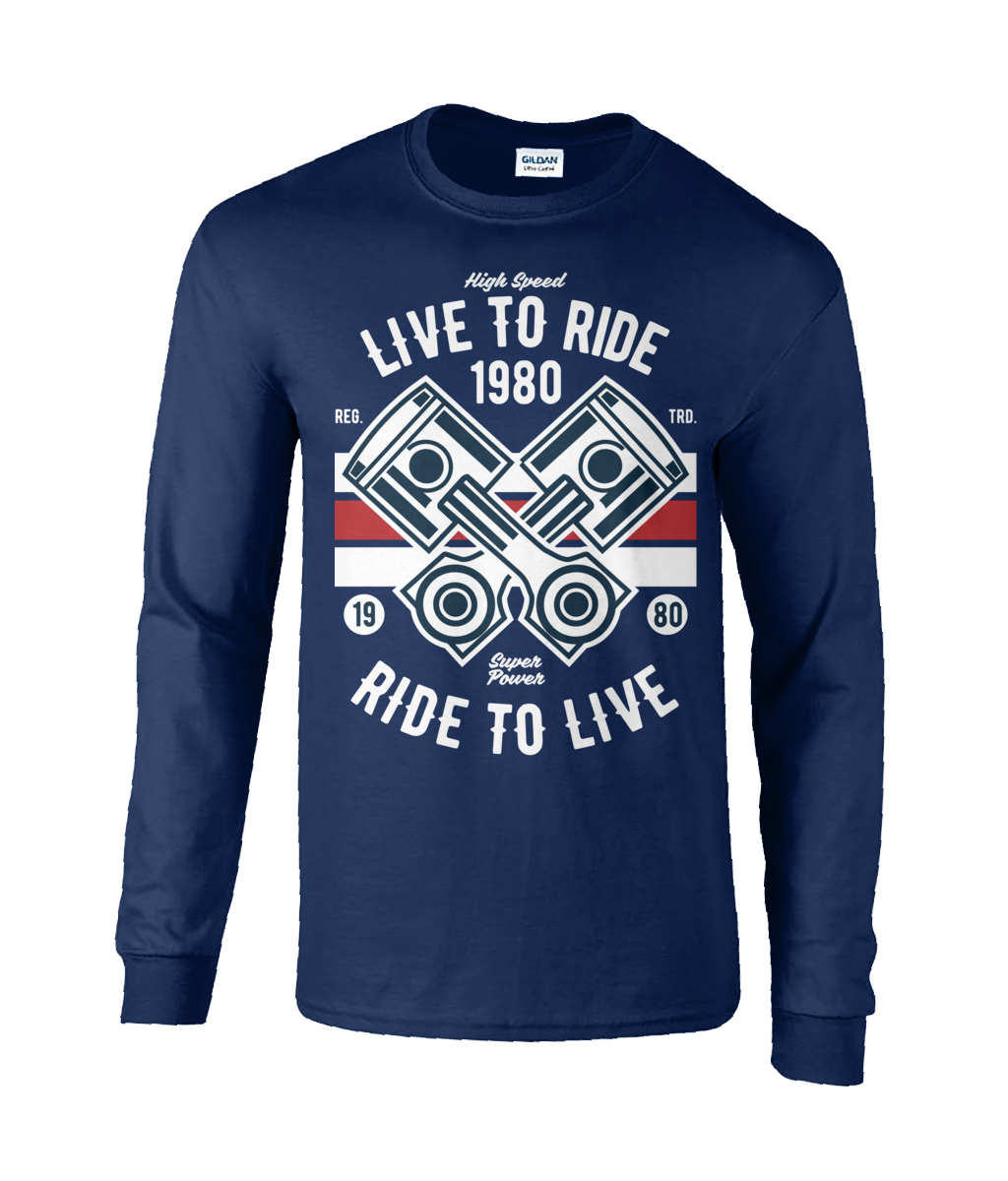 Live To Ride 1980 - T-shirt à manches longues en coton ultra