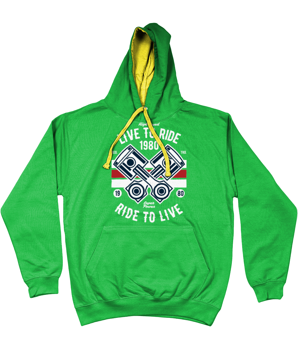 Live To Ride 1980 – AWDis Varsity Hoodie - Vitesse T-Shirts UK