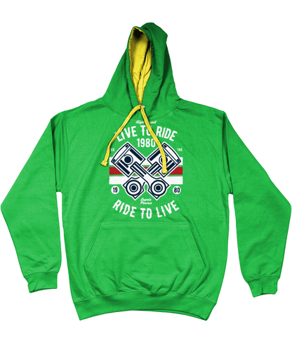 Live To Ride 1980 – AWDis Varsity Hoodie - Vitesse T-Shirts UK