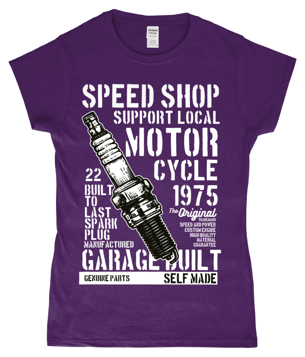 Speed ​​Shop - T-shirt ajusté en fil filé à anneaux SoftStyle pour femme