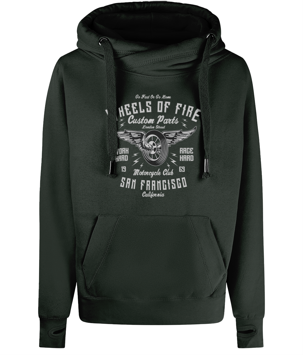 Wheels Of Fire - AWDis Cross Neck Hoodie