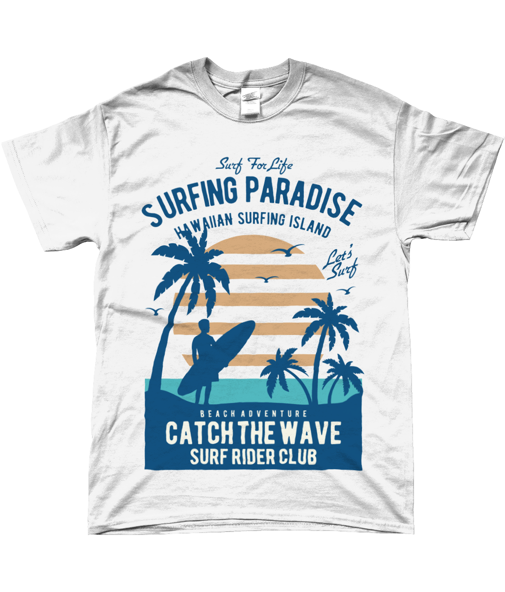 Surfing Paradise - SoftStyle Ringspun T-Shirt