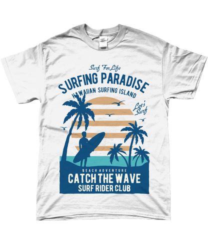 Surfing Paradise - SoftStyle Ringspun T-Shirt