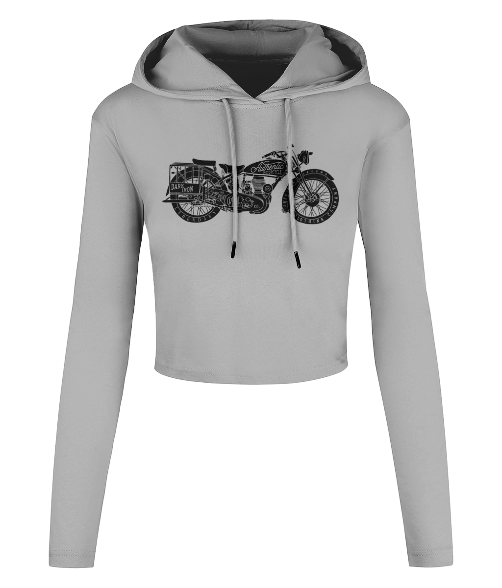 Enjoy The Ride - Black - Women's Cropped Hooded T-shirt