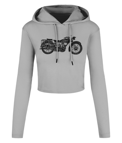 Enjoy The Ride - Black - Women's Cropped Hooded T-shirt