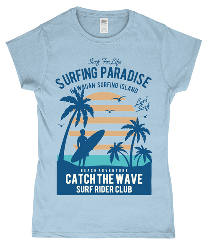 Surfing Paradise - SoftStyle Damen T-Shirt, tailliert, ringgesponnen