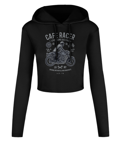 Cafe Racer v3 - Women's Cropped Hooded T-shirt