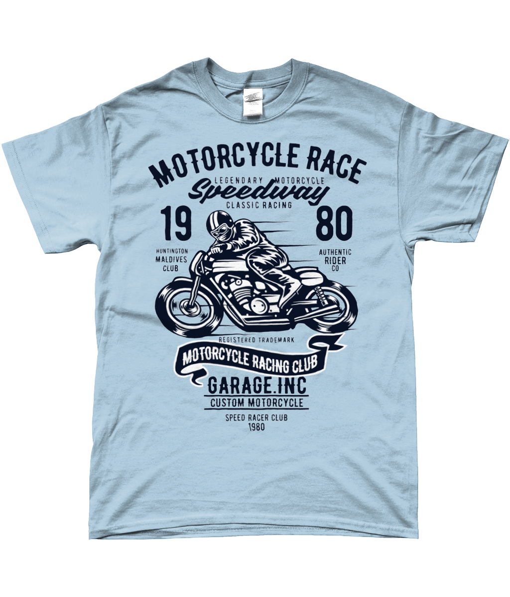 Motorcycle Race - SoftStyle Ringspun T-Shirt