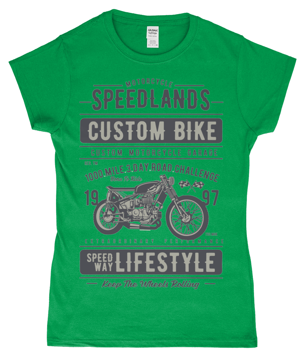 T-shirt ajusté Gildan SoftStyle® Ringspun pour femme - Vélo personnalisé Speedlands