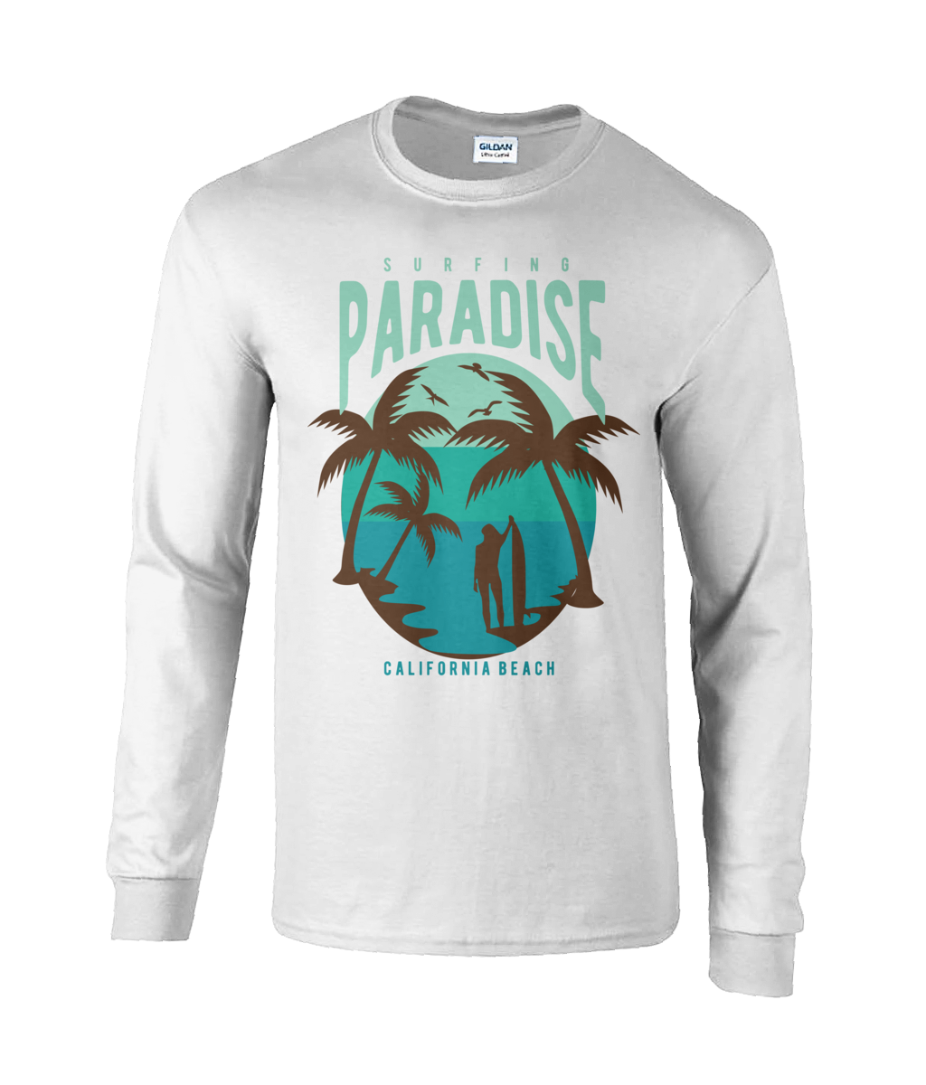 Surfing Paradise California Beach - Ultra Cotton Long Sleeve T-Shirt - Vitesse T-Shirts UK