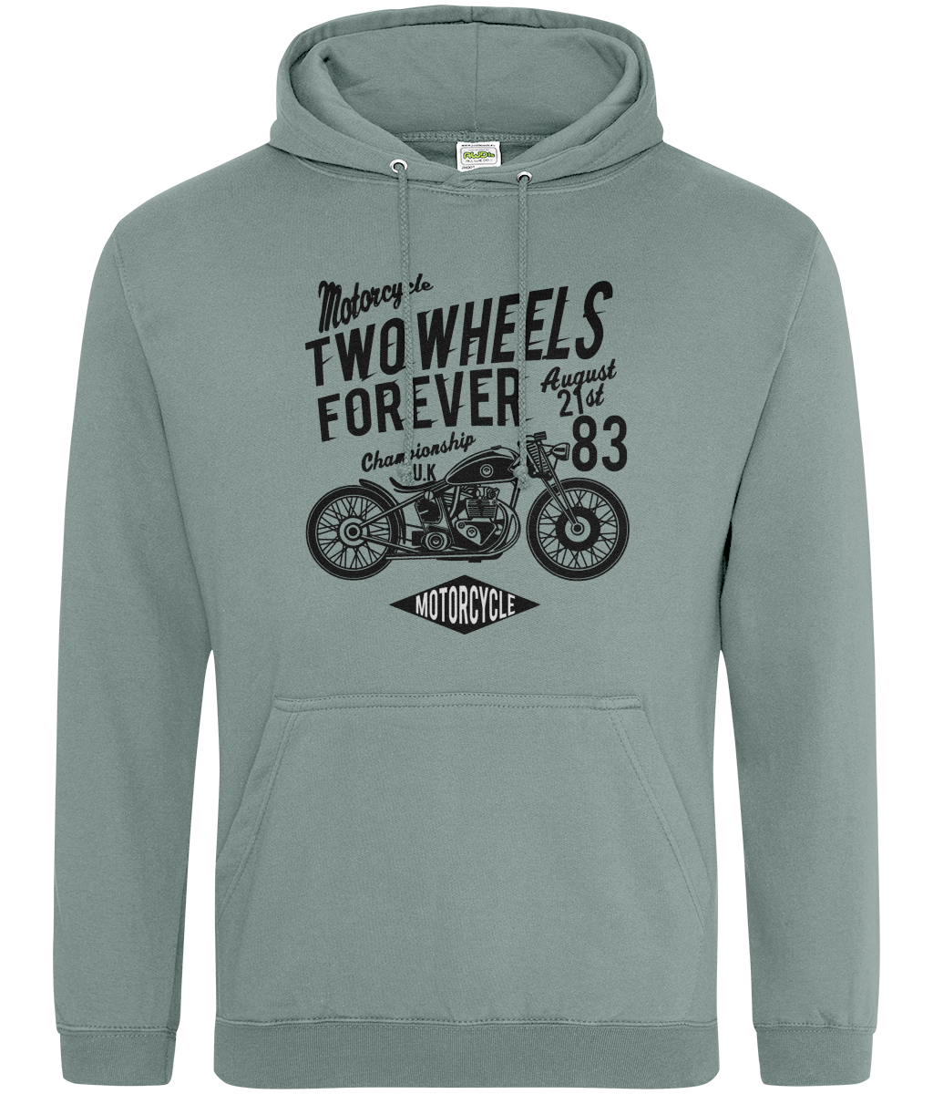 Sweat à capuche AWDis College - Two Wheels Forever Black