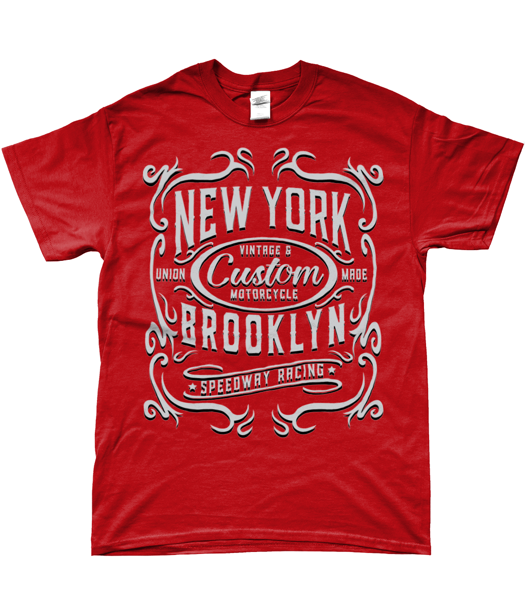 New York Motorcycle - SoftStyle Ringspun T-Shirt