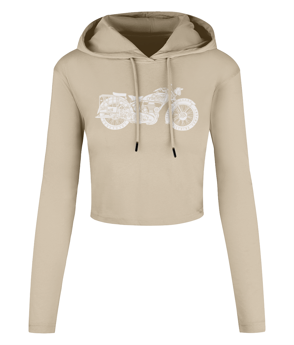 Enjoy The Ride - White - Women's Cropped Hooded T-shirt