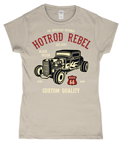 Hotrod Rebel - SoftStyle Ladies Fitted Ringspun T-Shirt