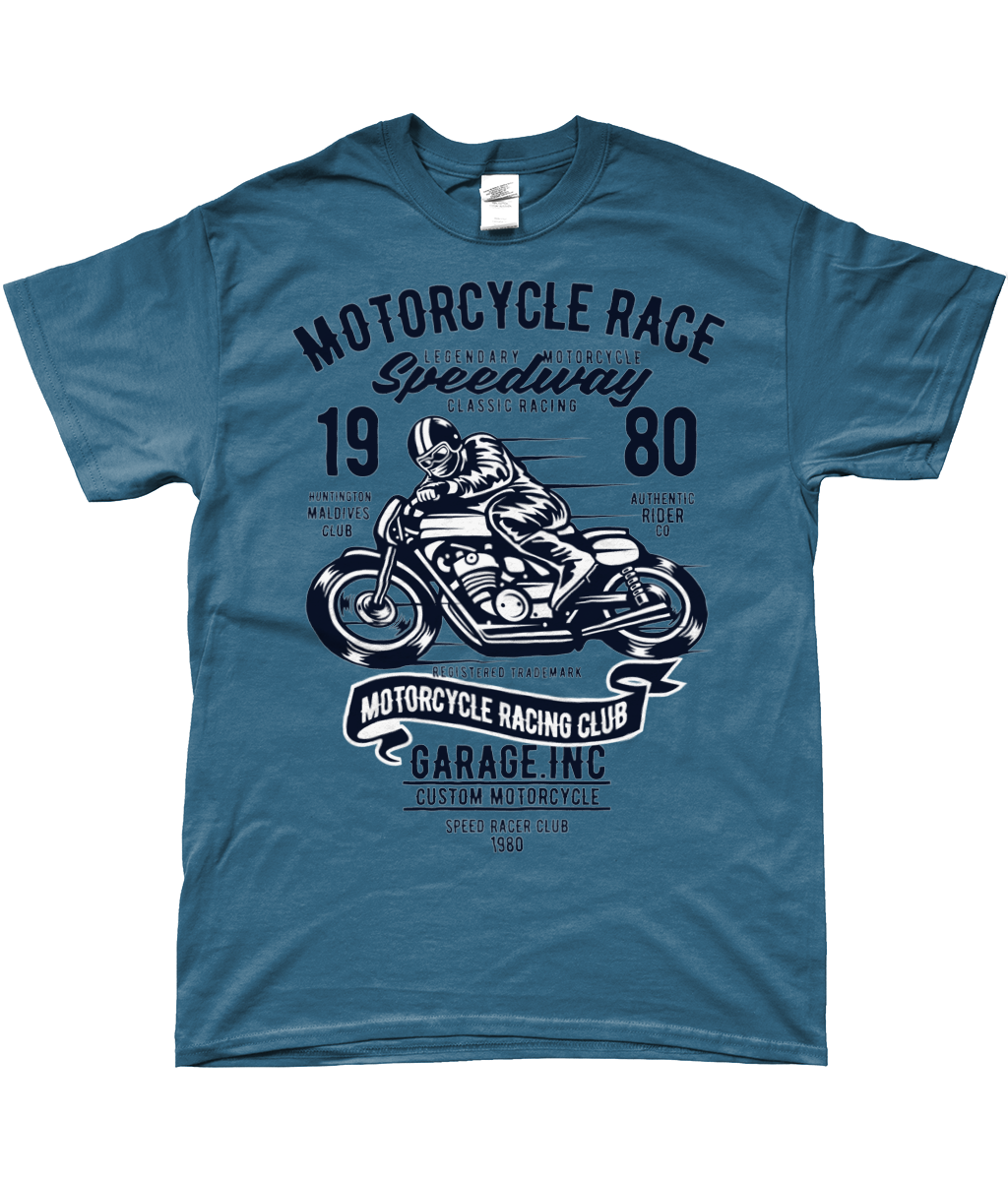 Motorcycle Race - SoftStyle Ringspun T-Shirt