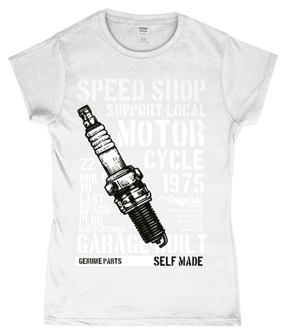 Speed ​​Shop - T-shirt ajusté en fil filé à anneaux SoftStyle pour femme