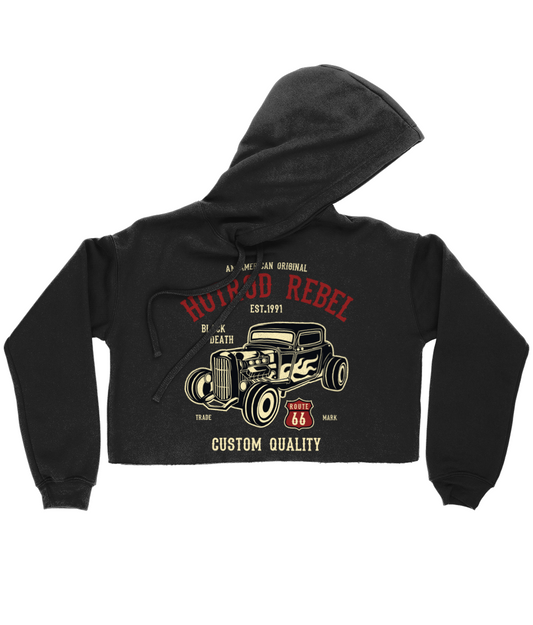 Hotrod Rebel - Sweat à capuche court Bella pour femme 