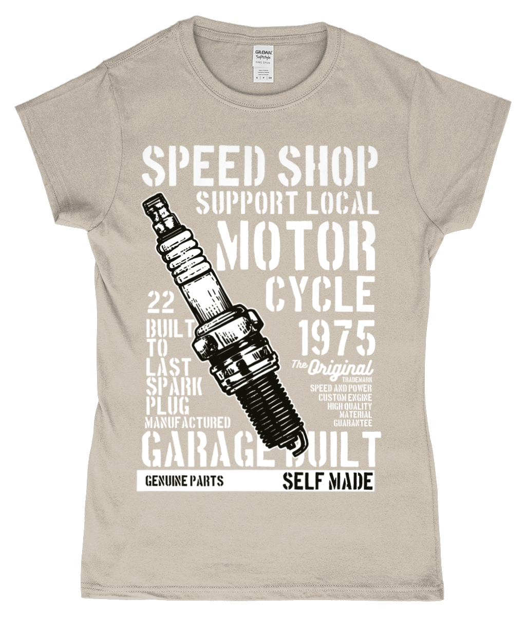 Speed ​​Shop - T-shirt ajusté en fil filé à anneaux SoftStyle pour femme