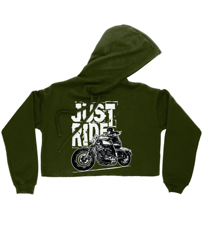 Biker Girl Weiß - Bella Damen Cropped Hoodie 