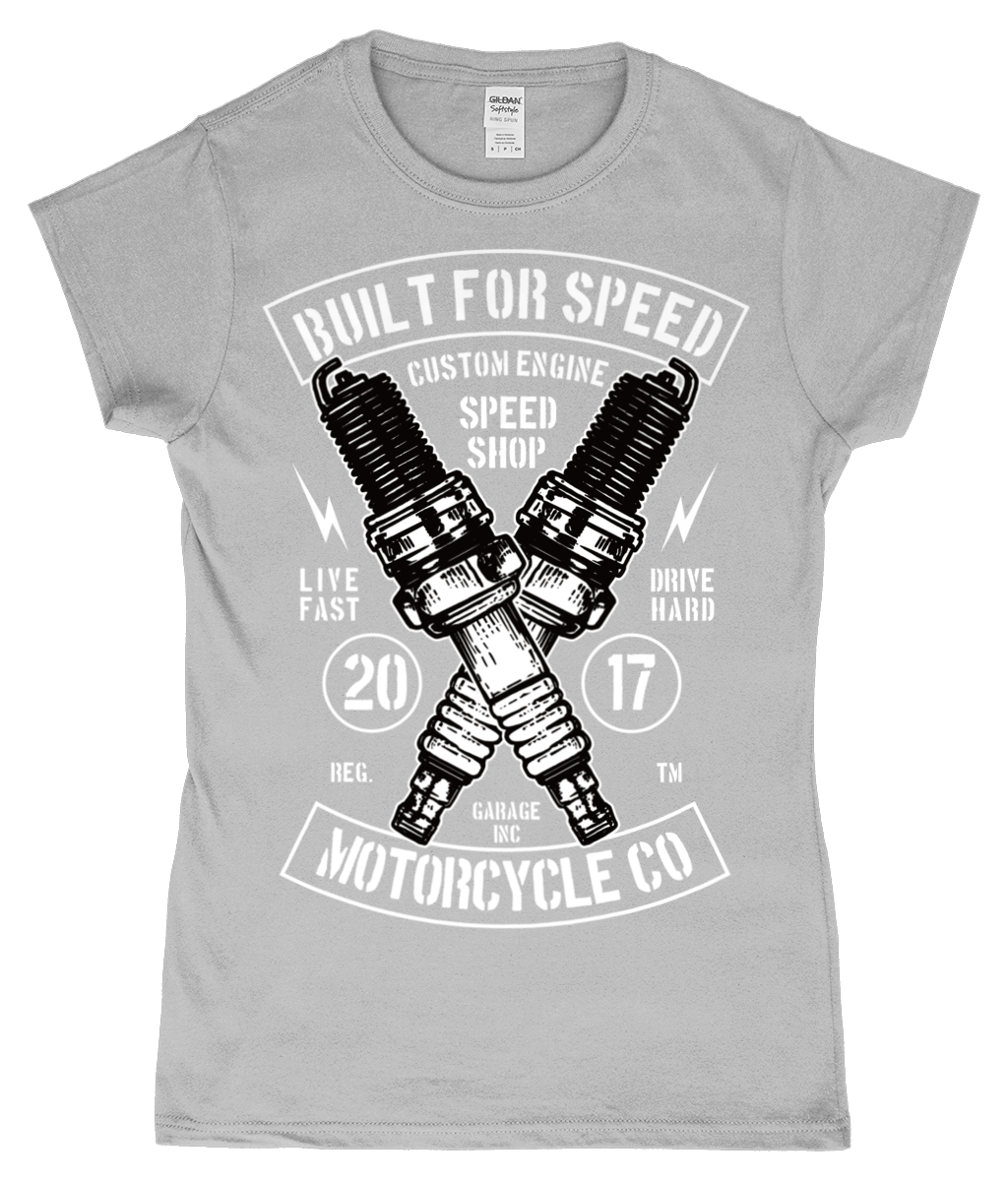 Built For Speed - Gildan SoftStyle® Ladies Fitted Ringspun T-Shirt - Vitesse T-Shirts UK