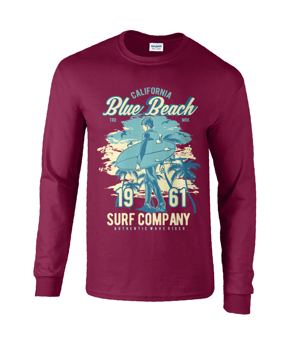 Blue Beach - T-shirt à manches longues en coton ultra