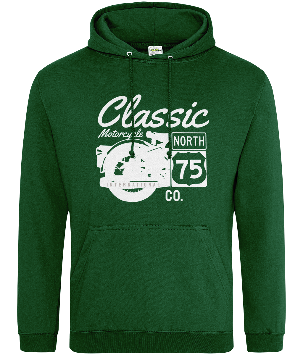 Classic Motorcycle 75 white - AWDis College Hoodie