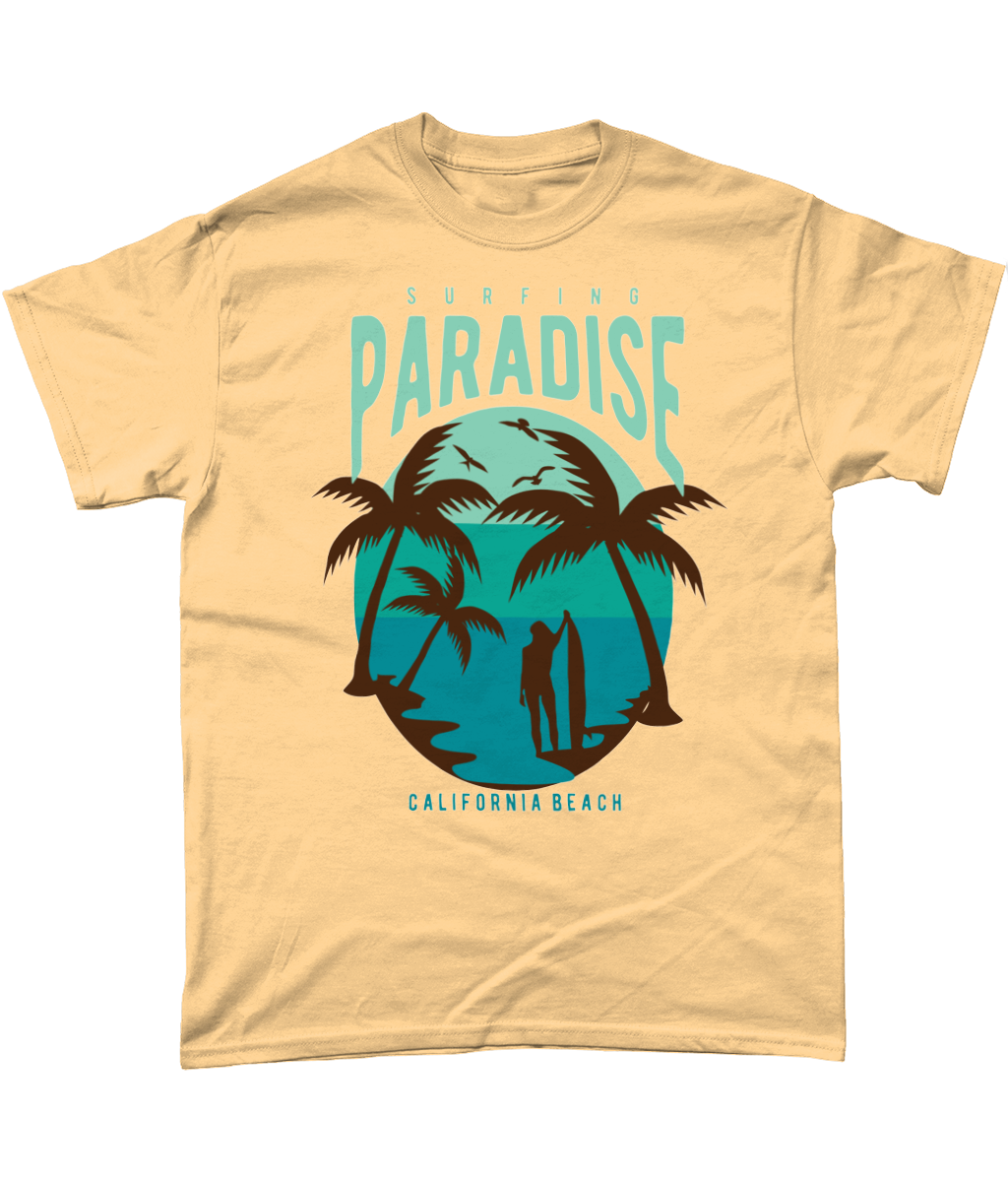 Surfing Paradise California Beach - Schweres Baumwoll-T-Shirt