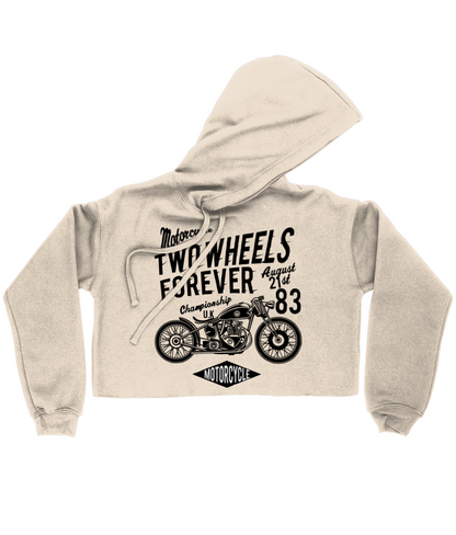 Two Wheels Forever Schwarz - Bella Damen Kurzer Hoodie 