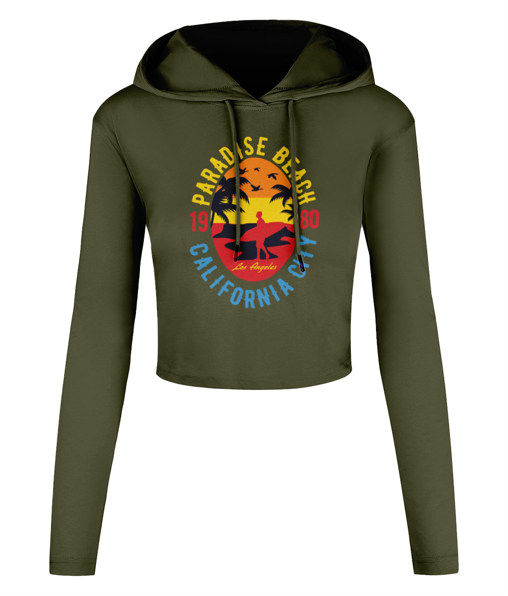 Sunshine Paradise - Women's Cropped Hooded T-shirt