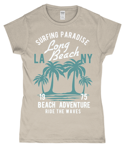 Beach Adventure - Gildan SoftStyle® Ladies Fitted Ringspun T-Shirt - Vitesse T-Shirts UK