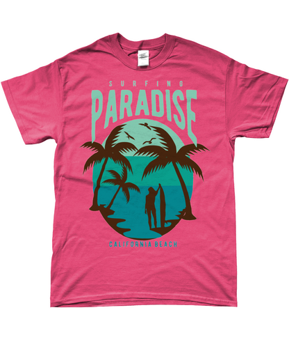 Surfing Paradise California Beach - Gildan SoftStyle® Ringspun T-Shirt