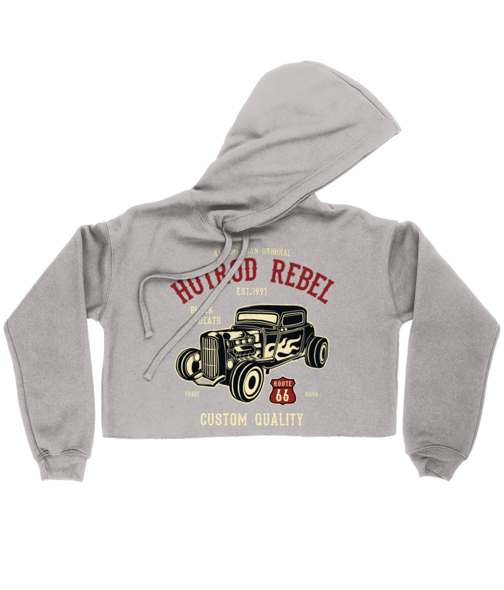 Hotrod Rebel - Bella Ladies Cropped Hoodie