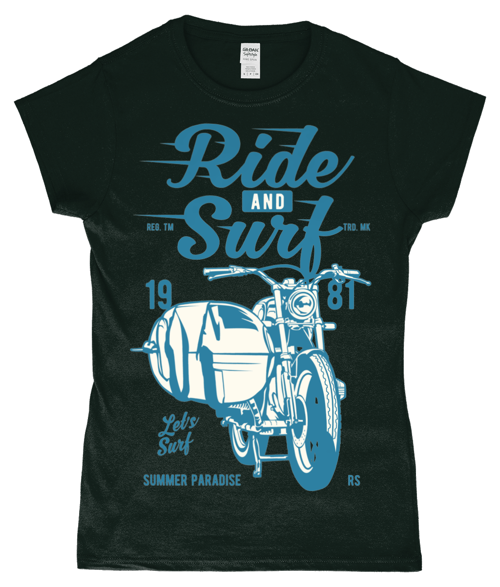 Ride And Surf – Gildan SoftStyle® Ladies Fitted Ringspun T-Shirt - Vitesse T-Shirts UK