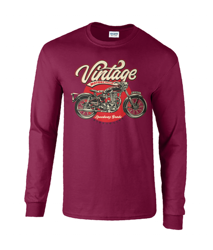 Vintage-Motorrad - Langarm-T-Shirt aus Ultra-Baumwolle