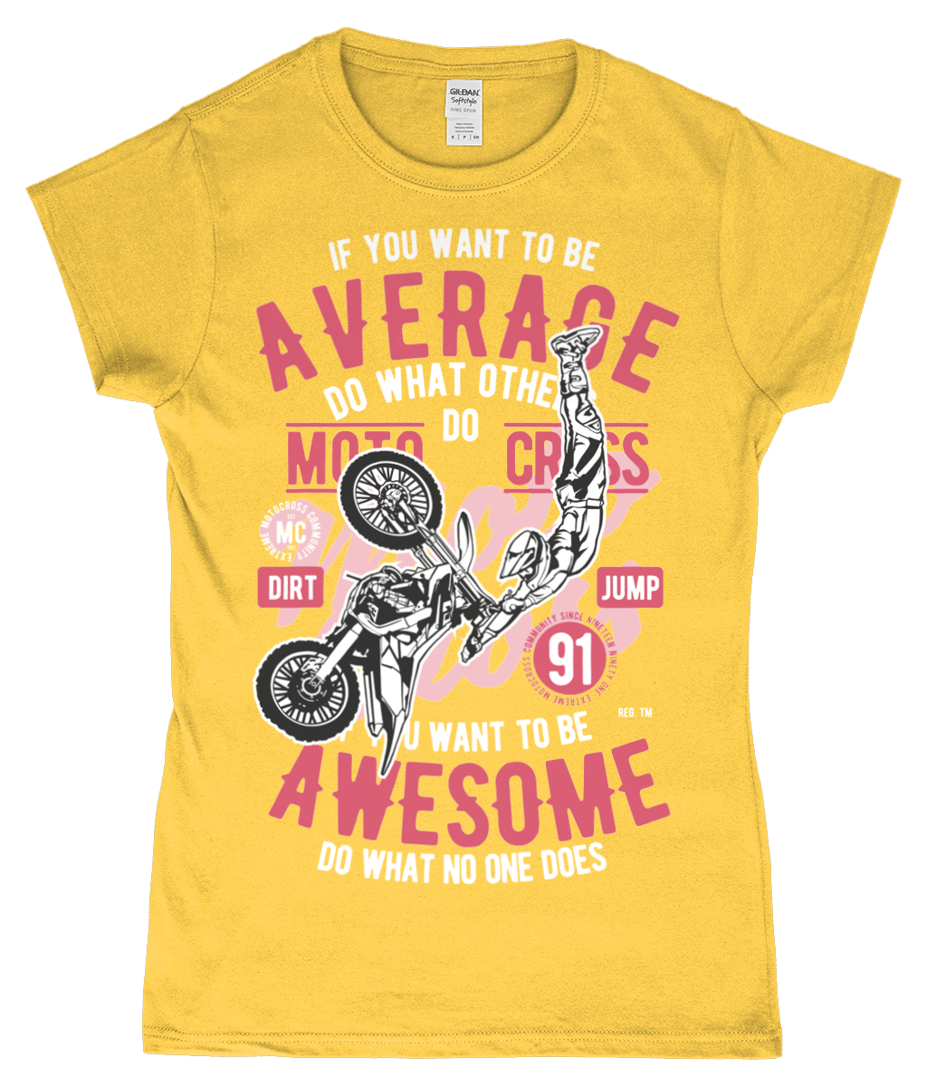 Awesome Motocross – Gildan SoftStyle® Ladies Fitted Ringspun T-Shirt - Vitesse T-Shirts UK