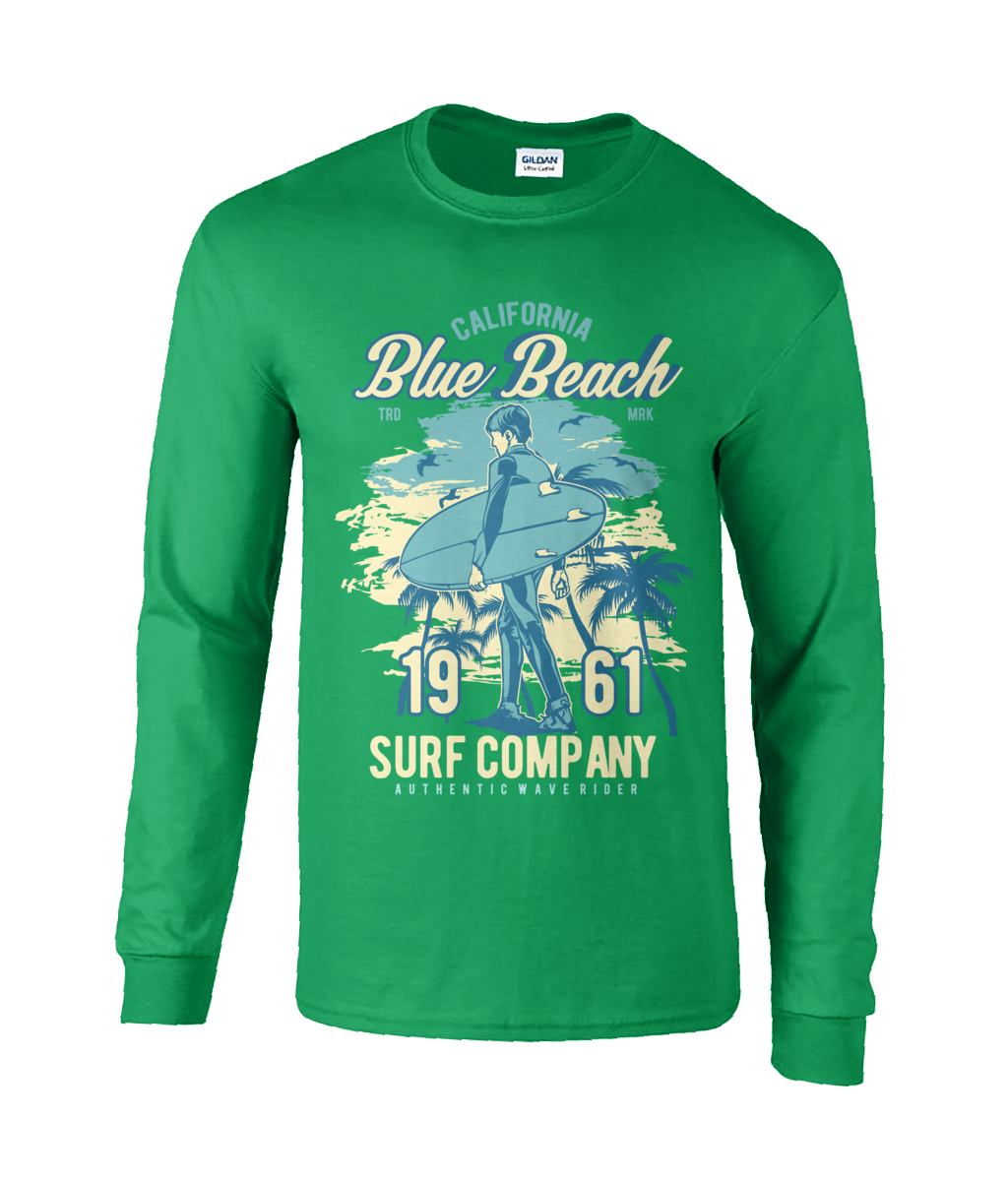 Blue Beach - Langärmliges T-Shirt aus Ultra-Baumwolle