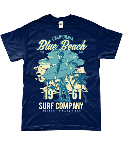 Blue Beach - T-shirt filé à anneaux SoftStyle