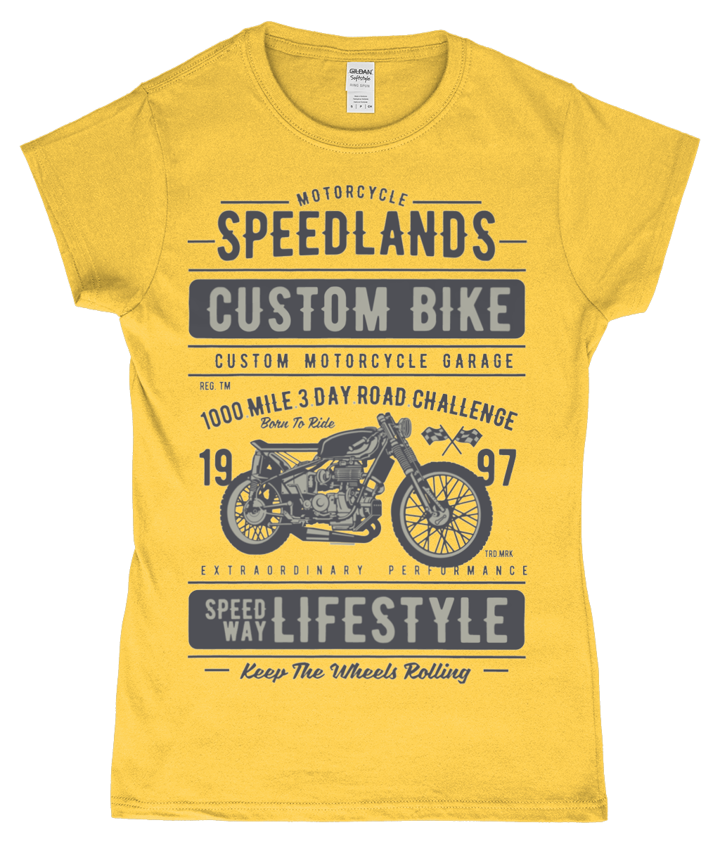 T-shirt ajusté Gildan SoftStyle® Ringspun pour femme - Vélo personnalisé Speedlands