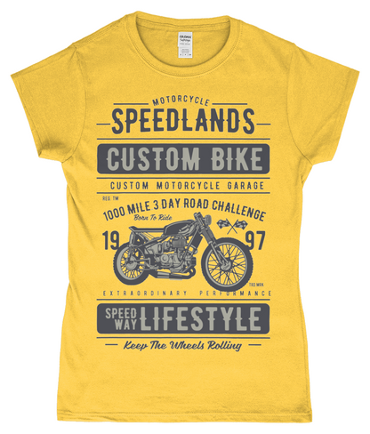 T-shirt ajusté Gildan SoftStyle® Ringspun pour femme - Vélo personnalisé Speedlands