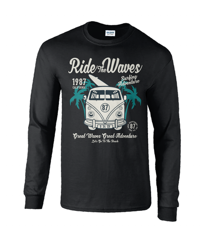 Ride The Waves - Langärmliges T-Shirt aus Ultra-Baumwolle