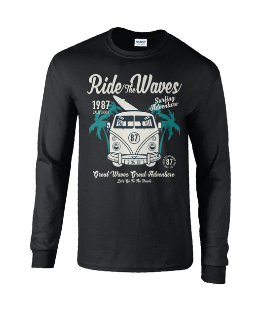 Ride The Waves - T-shirt à manches longues en coton ultra doux