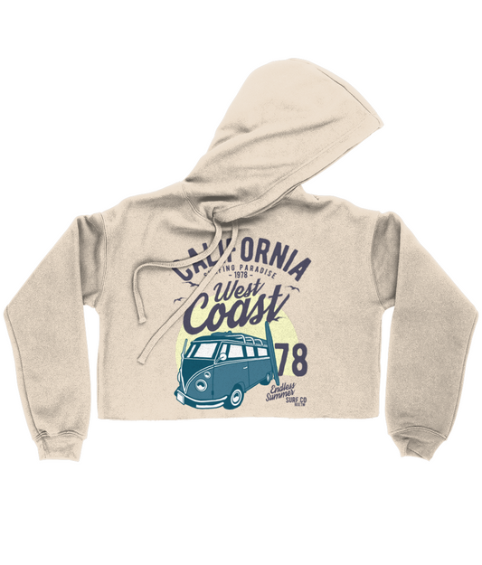 California West Coast v2 - Bella Ladies Cropped Hoodie